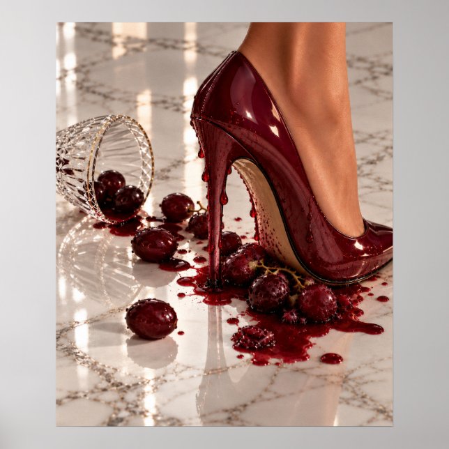Krossad Druva Stiletto Affisch Standard Halvblank (Framsidan)
