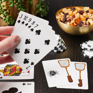 Krossad fluga och flugsmackare Död insekts humor Casinokort