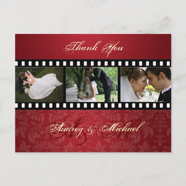 Krossad Röd Sammet/Photos Tacksamt vykort (Framsida)