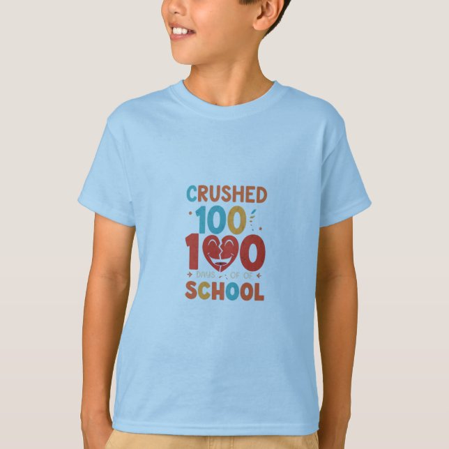 Krossade 100 dagar i skolan - Kids Achievement T Shirt (Framsida)
