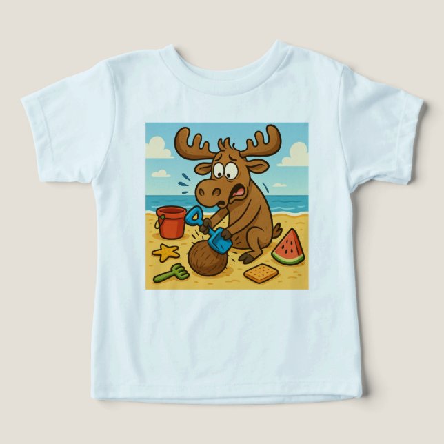 Krossande kokosnötter – Rolig strand T-shirt för b (Design Framsida)