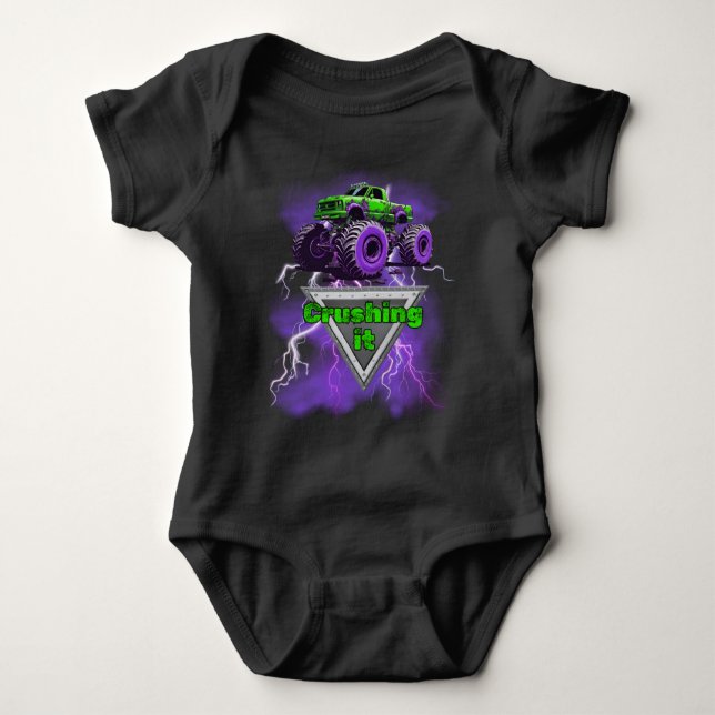Krossar det, Monster Truck Baby-bodys T Shirt (Framsida)