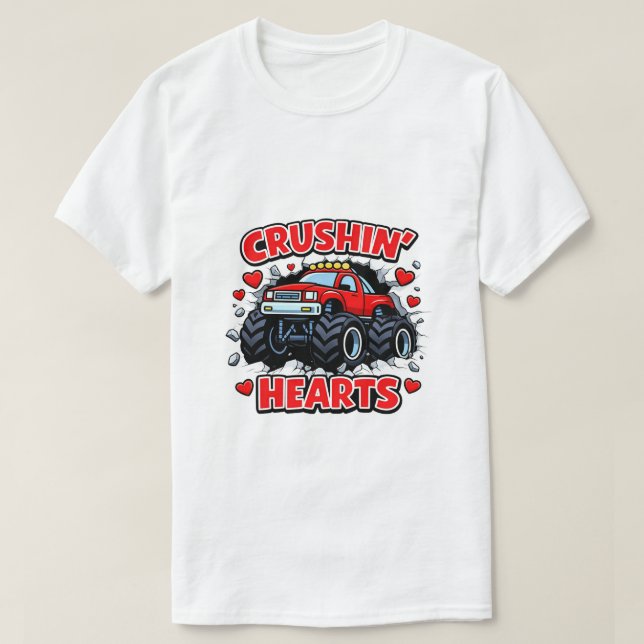Krossar hjärtan Söt lastbil design T Shirt (Design framsida)