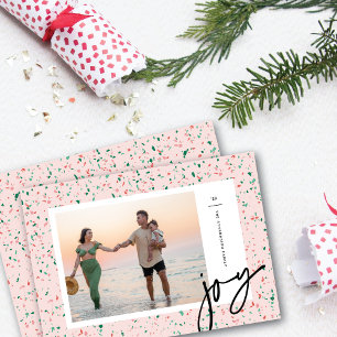 Krossat Peppermint Terrazzo-julfotoport Julkort
