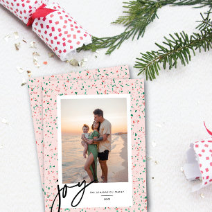 Krossat Peppermint Terrazzo-julfotoport Julkort