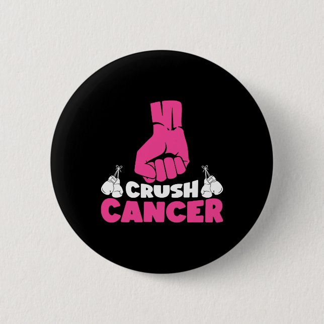 Krosscancer Boxing Rosa Ribbon Breast Cancer Awar Knapp (Framsida)