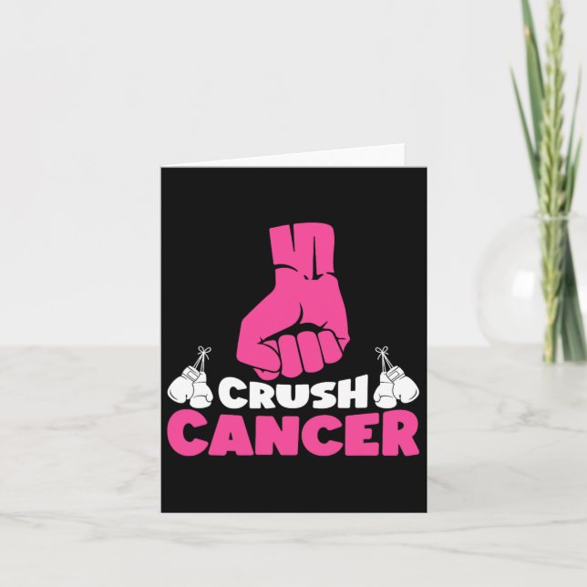 Krosscancer Boxing Rosa Ribbon Breast Cancer Awar Kort (Framsida)