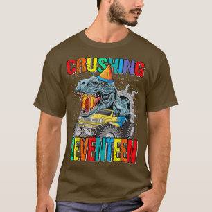 Krossning av sjuttondagsdagsmonster Lastbil Dinosa T Shirt