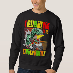 Krossning i Kindergarten Monster Lastbil Dinosaur Lång Ärmad Tröja