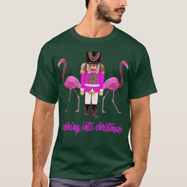 Krossning i rosa-nötskacker av julklam t shirt (Framsida)