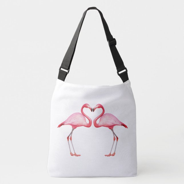 Krosssäck - Rosa Flamingos måste vara Kärlek Axelväska (Framsida)