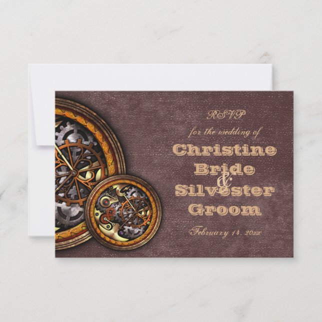 Krossverk och läder, bröllop OSA Inbjudningar (Framsida)