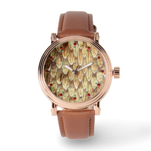 KROTALUS, TRYCKT RATTLESNAKE SKIN Cream Brown Armbandsur