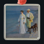 Kroyer - Konstnären och hans fru på Beach Julgransprydnad Metall<br><div class="desc">Sommarkväll på stranden i Skagen,  The Artist and his Wife - Peder Severin Kroyer,  1899</div>