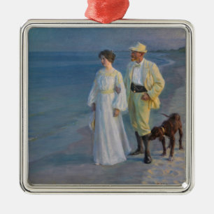 Kroyer - Konstnären och hans fru på Beach Julgransprydnad Metall