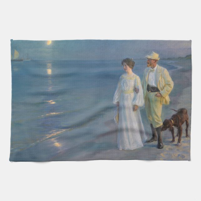 Kroyer - Konstnären och hans fru på Beach Kökshandduk (Horisontell)