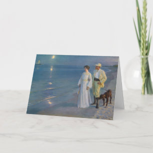 Kroyer - Konstnären och hans fru på Beach Kort