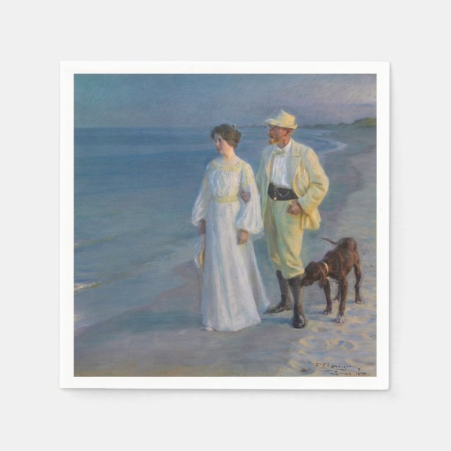 Kroyer - Konstnären och hans fru på Beach Pappersservett (Framsidan)