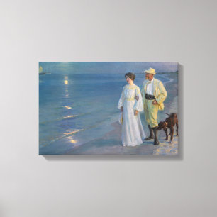 Kroyer - konstnären och hans fru på stranden canvastryck
