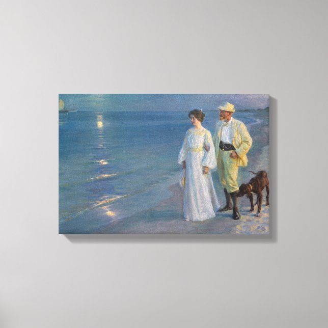Kroyer - konstnären och hans fru på stranden canvastryck (Framsida)