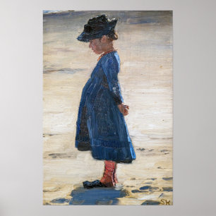 Kroyer - Liten flicka som står på Skagens strand Poster