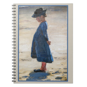 Kroyer - Little Girl står på Skagen Beach Anteckningsbok