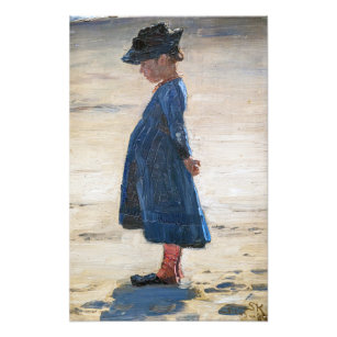 Kroyer - Little Girl står på Skagen Beach Fototryck