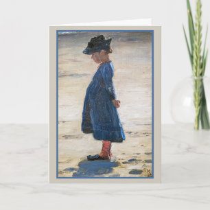 Kroyer - Little Girl står på Skagen Beach Kort