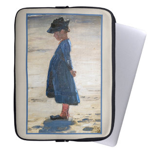 Kroyer - Little Girl står på Skagen Beach Laptop Fodral