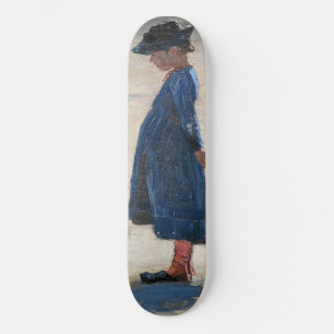 Kroyer - Little Girl står på Skagen Beach Mini Skateboard Bräda 18,5 Cm