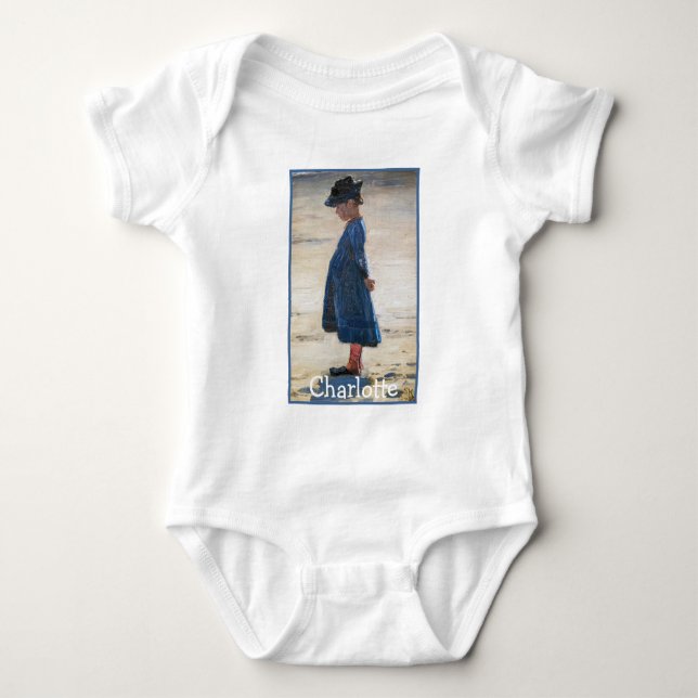 Kroyer - Little Girl står på Skagen Beach T Shirt (Framsida)