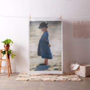 Kroyer - Little Girl står på Skagen Beach Tyg