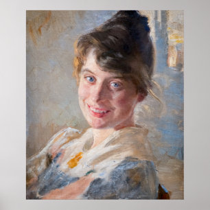 Kroyer - Porträtt av konstnärens fru Marie Poster