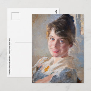 Kroyer - Porträtt av konstnärens fru Marie Vykort