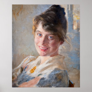 Kroyer - Porträtt i konstnärens fru Marie Poster