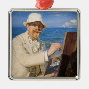 Kroyer - Self-Porträtt vid Skagen Beach Julgransprydnad Metall
