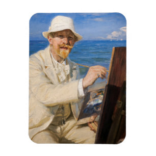 Kroyer - Self-Porträtt vid Skagen Beach Magnet