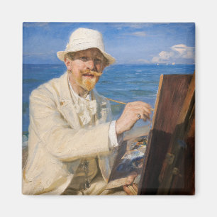 Kroyer - Self-Porträtt vid Skagen Beach Magnet