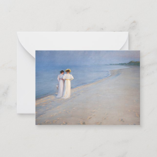 Kroyer - Sommar Evening på Skagen Beach Anteckningskort (Framsida)