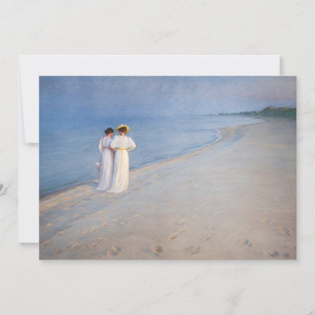 Kroyer - Sommar Evening på Skagen Beach Inbjudningar (Framsida)