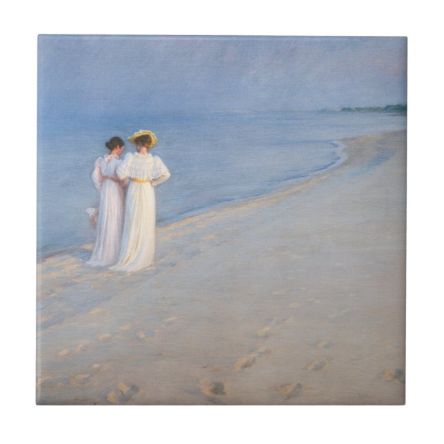 Kroyer - Sommar Evening på Skagen Beach Kakelplatta (Framsidan)