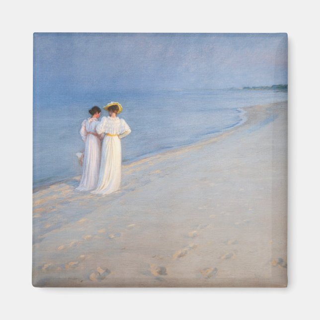 Kroyer - Sommar Evening på Skagen Beach Magnet (Framsidan)