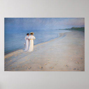 Kroyer - Sommar Evening på Skagen Beach Poster