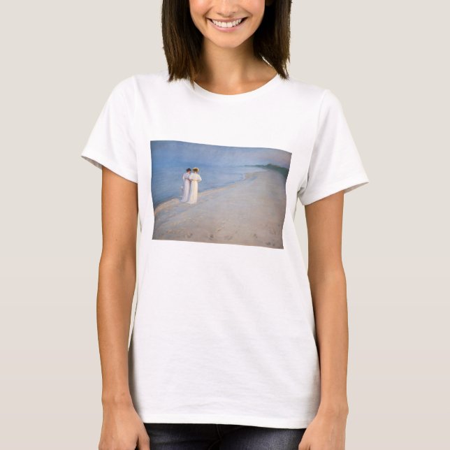 Kroyer - Sommar Evening på Skagen Beach T Shirt (Framsida)
