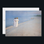 Kroyer - Sommar Evening på Skagen Beach Tack Kort<br><div class="desc">Sommarafton på Skagens södra strand med Anna Ancher och Marie Kroyer - Peder Severin Kroyer,  1893</div>