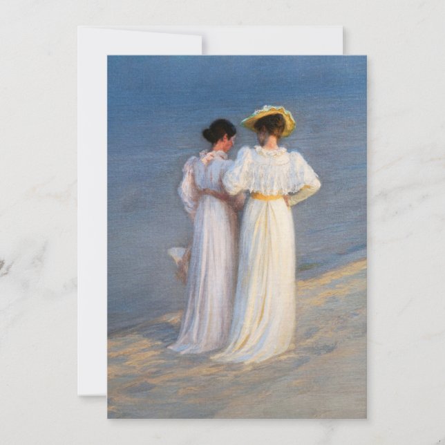 Kroyer - Sommarafton på Skagen Beach Closeup Inbjudningar (Framsida)