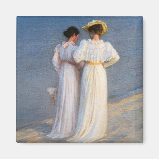 Kroyer - Sommarafton på Skagen Beach Closeup Magnet (Framsidan)