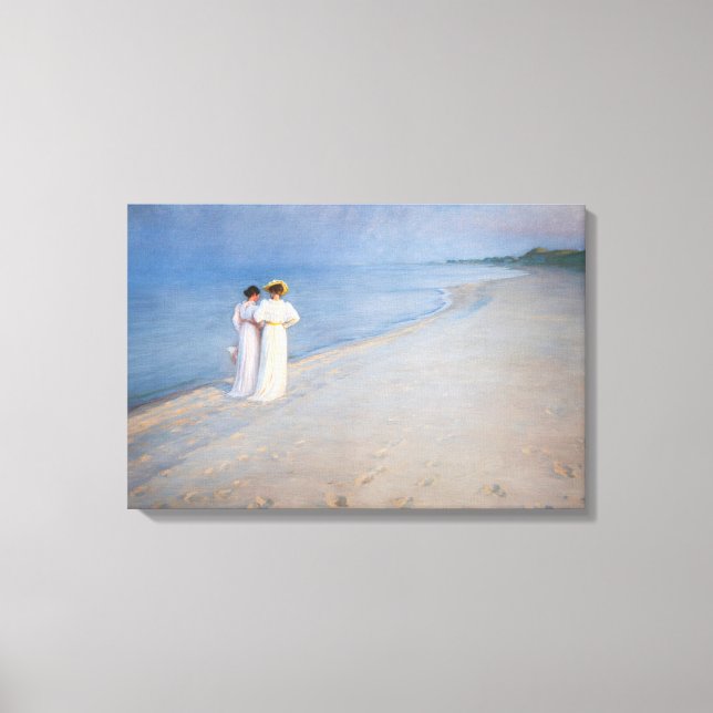 Kroyer - Sommarmiddag på Skagens strand Canvastryck (Framsida)