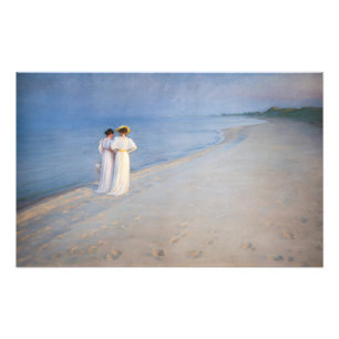 Kroyer - Sommarmiddag på Skagens strand Fototryck