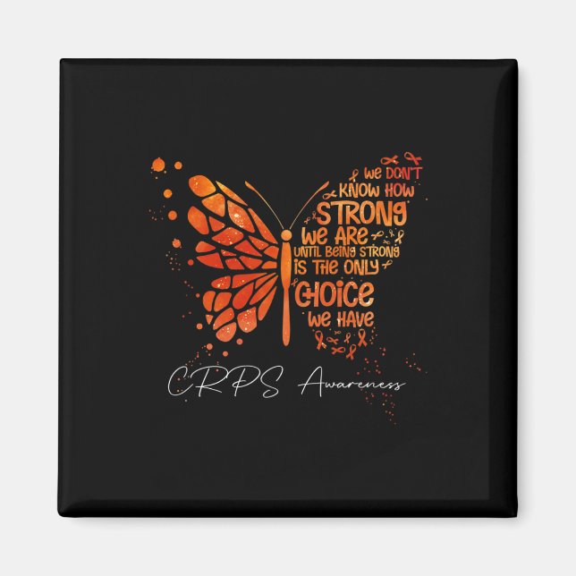 KRPS Butterfly Orange Ribbon Crps Awareness Magnet (Framsidan)